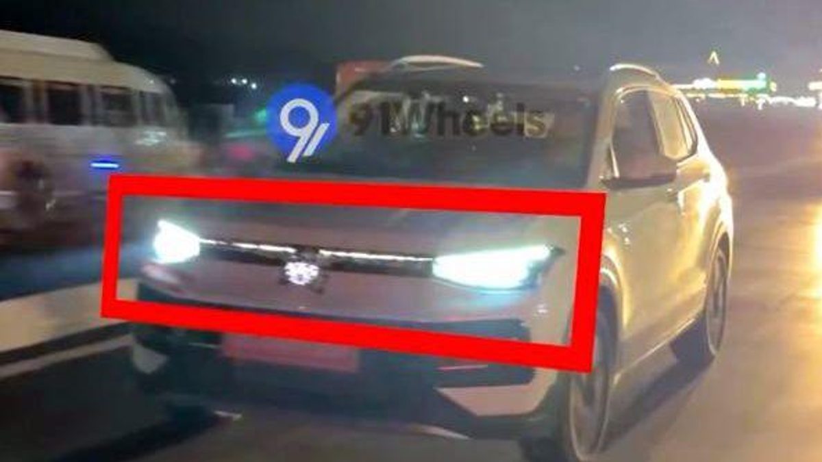 Volkswagen Taigun Facelift Spied With LED Light Bar And New Design