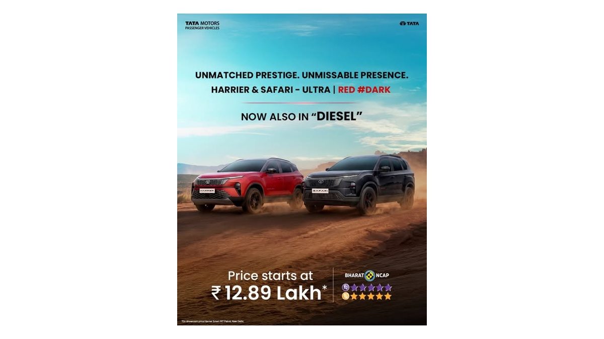 Tata Harrier And Safari Ultra Red DARK Editions Now Available In Diesel
